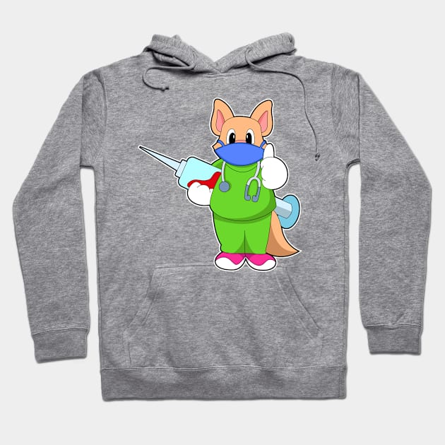 Cat at Vaccination with Syringe Hoodie by Markus Schnabel